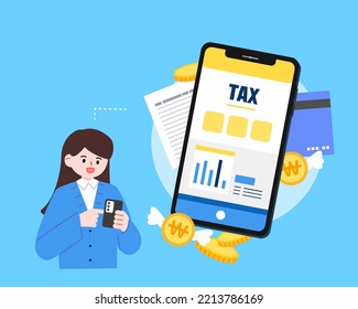 Year-end tax adjustment person illustration
