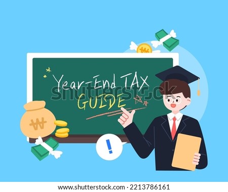 Year-end tax adjustment person illustration
