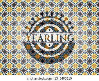 Yearling arabesque style emblem. arabic decoration.