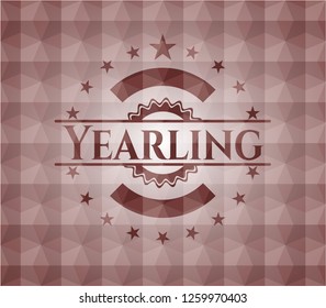 Yearling red geometric pattern emblem. Seamless.