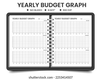 Yearly budget graph planner or notebook log	