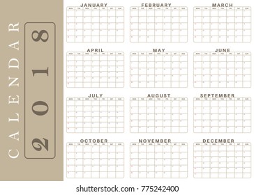 YEARLY CALENDAR 2018