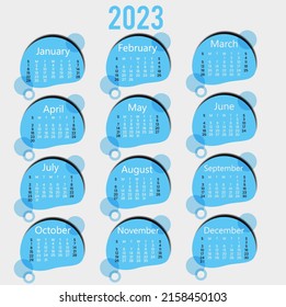 Yearly Calendar 2023 Template Design