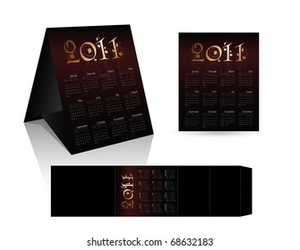 Yearly calendar in vector format