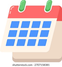 Icono anual del Vector del calendario, colores editables, icono perfecto del pixel