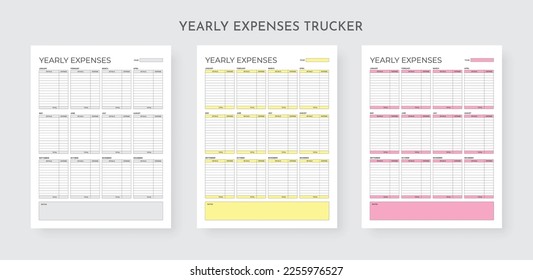 Yearly Expanses Trucker and Organizer, Money Management Planner
