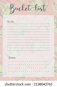 Yearly goals minimalist planner page design. Categories of notes