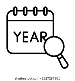 Yearly Overview icon line vector illustration