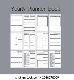 Yearly Planner Design. Modern Planner, Diary 2020