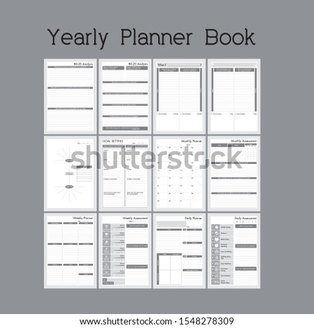 Yearly Planner Design. Modern planner, Diary 2020
