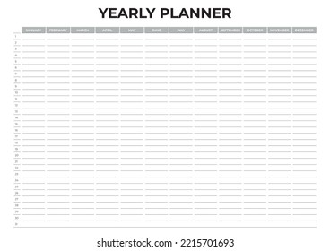 Jahresplaner, Horizontaler Wandkalender