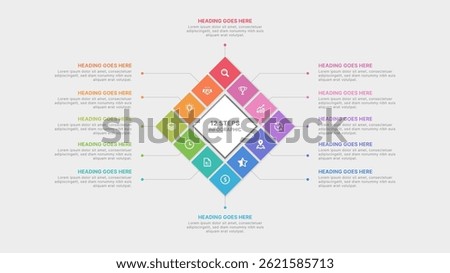 Yearly Planner Organizer Infographic Template Design with Twelve Options