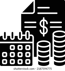 Yearly Report vector icon. Can be used for printing, mobile and web applications.