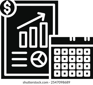 Icono detallado de Ilustración vectorial de informe anual