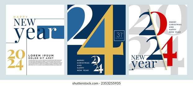 yearly template design 2024. numbers design for 2024 business diary with full of hope. brochure design template, banner, vector.