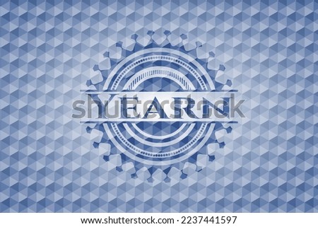 Yearn blue hexagon emblem. Vector Illustration. Detailed. 