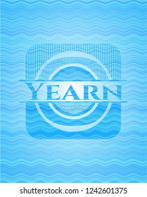 Yearn light blue water wave badge.