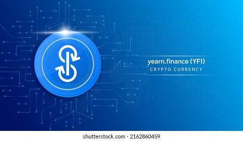Yearn.finance-Symbol für kryptowährung Kryptogeld auf dunklem Hintergrund. Finanzierungskonzept für Wirtschaftstrends 3D-Vektorgrafik.