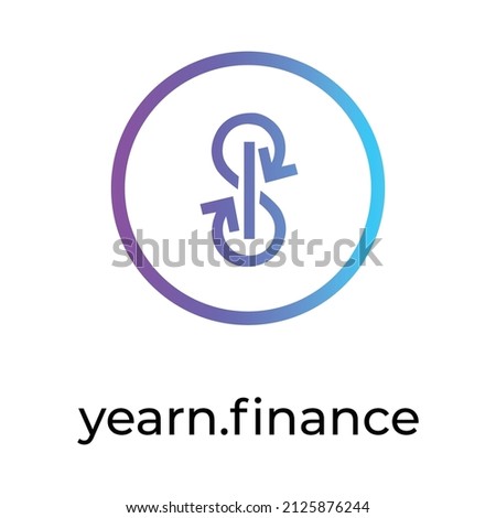 yearn.finance Cryptocurrency token icon. YFI symbol. Crypto Currency vector icon. Flat Vector illustration - Vector