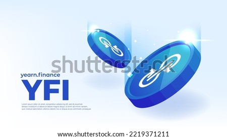 yearn.finance (YFI) coin cryptocurrency concept banner background.