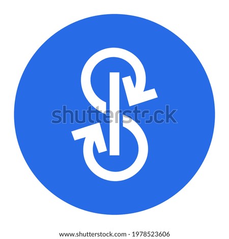 yearn.finance YFI token symbol cryptocurrency logo, coin icon isolated on white background. Vector illustration.