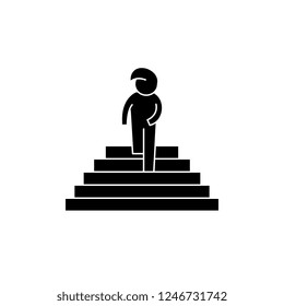 Yearning black icon, vector sign on isolated background. Yearning concept symbol, illustration 
