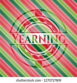 Yearning christmas colors style emblem.