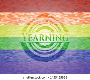 Yearning lgbt colors emblem. Vector Illustration. Mosaic.
