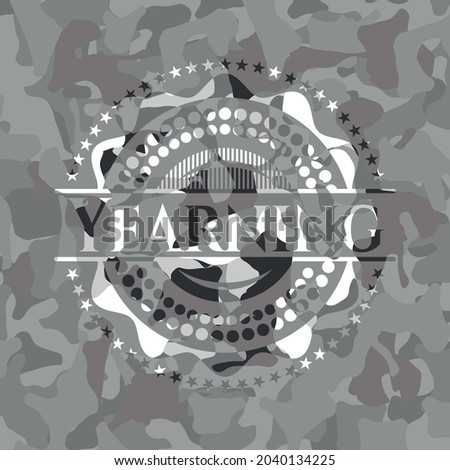 Yearning on grey camouflaged pattern 