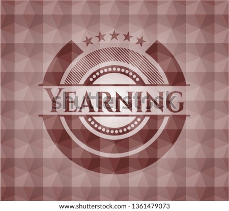 Yearning red seamless geometric emblem.