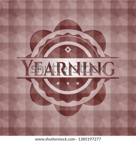 Yearning red seamless geometric pattern emblem. Seamless.