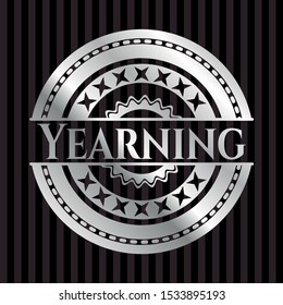 Yearning silver badge or emblem. Vector Illustration. Mosaic.