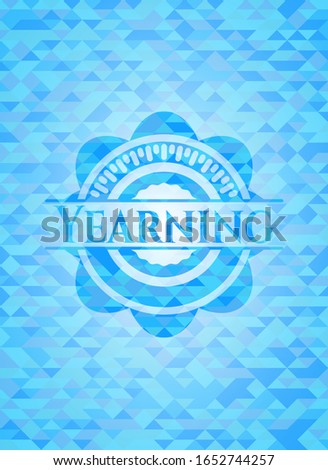 Yearning sky blue emblem. Mosaic background