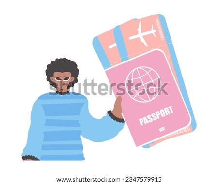 Yearning for for unused experiences Meanders. Man with Around the world id and Plane Tickets.