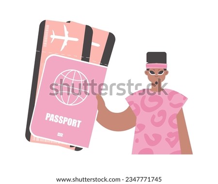 Yearning for for unused experiences Winds. Man with Around the world id and Plane Tickets.