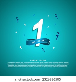 Years anniversary celebration 3d vector template design illustration