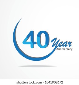 years anniversary celebration logo type blue and red colored, birthday logo on white background
