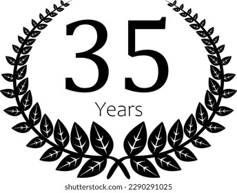 Years Anniversary Laurel, modern style, black and white