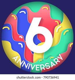 Years Anniversary Logo Celebration.  Anniversary Modern Design Elements.  Dark Blue Background.