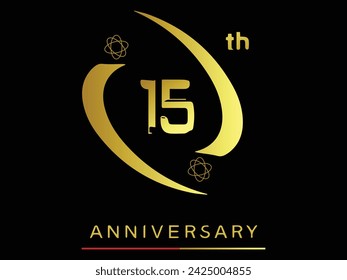 years anniversary logo template. Vector and  ring logo blue ribbon. 15 years anniversary celebrations logo  of anniversary logo flat silver color on dark blue  Years Anniversary 
