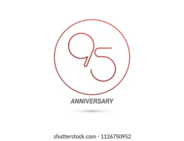 Years Anniversary logotype with rounded and simple red colored font numbers isolated on white background for company celebration event, birthday