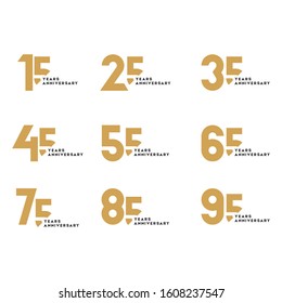 Years Anniversary Set Celebration Vector Template Design Illustration