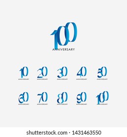 Years Anniversary Set Vector Template Design Illustration