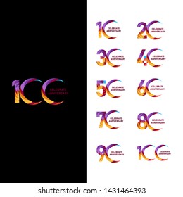Years Anniversary Set Vector Template Design Illustration