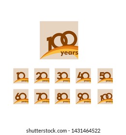 Years Anniversary Set Vector Template Design Illustration