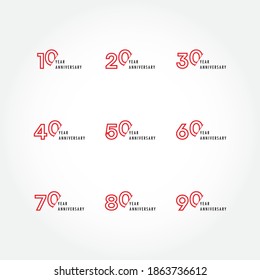 Years Anniversary Vector Template Set