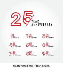 Years Anniversary Vector Template Set
