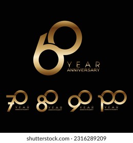 Conjunto de plantillas de vectores de aniversario de año