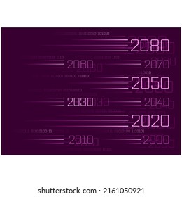 years between 2000-2080. background on years. digital fast years