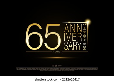  years golden anniversary gold logo on black background, vector design for celebration.